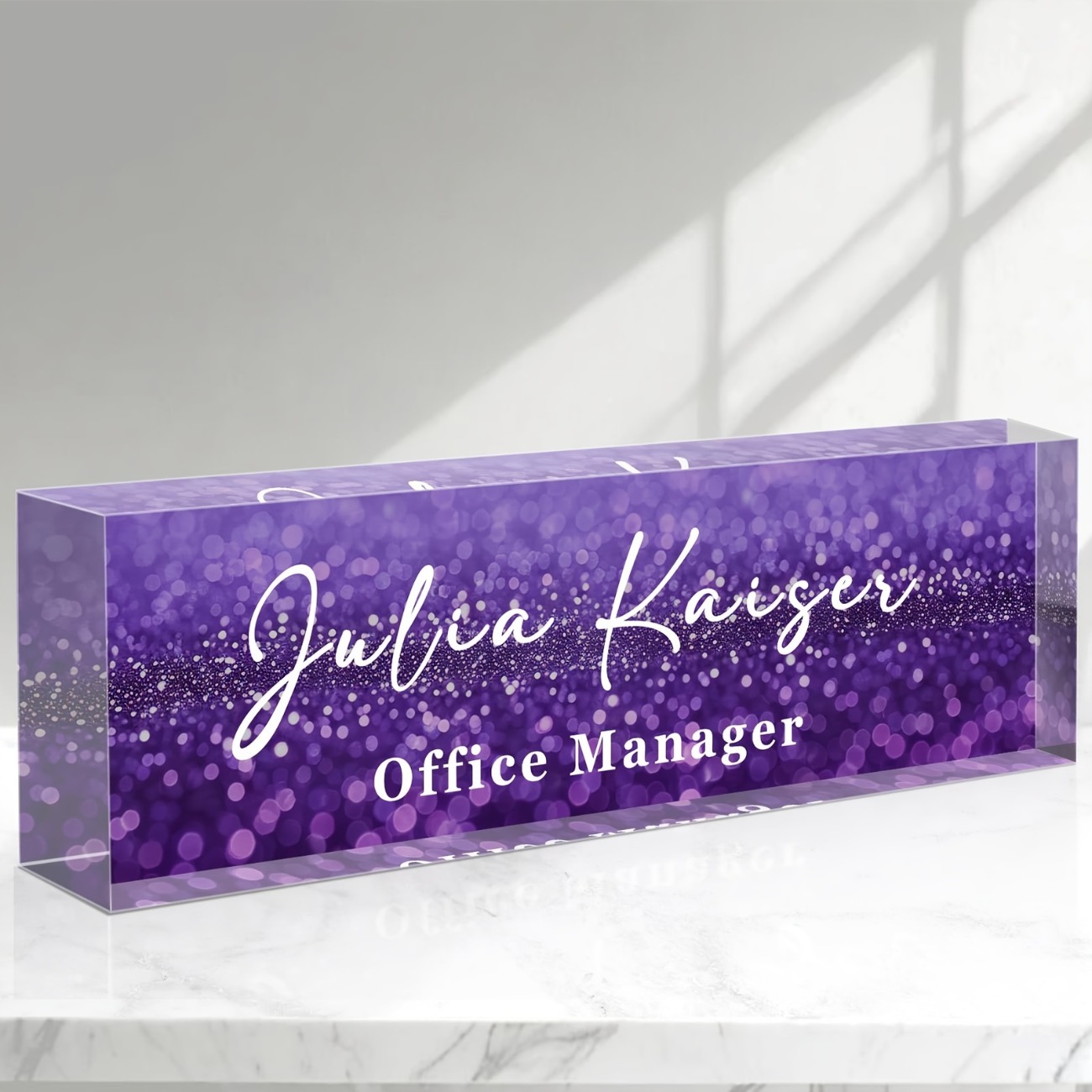 Desk Name Plate - Placa de Nome Personalizada em Acrílico