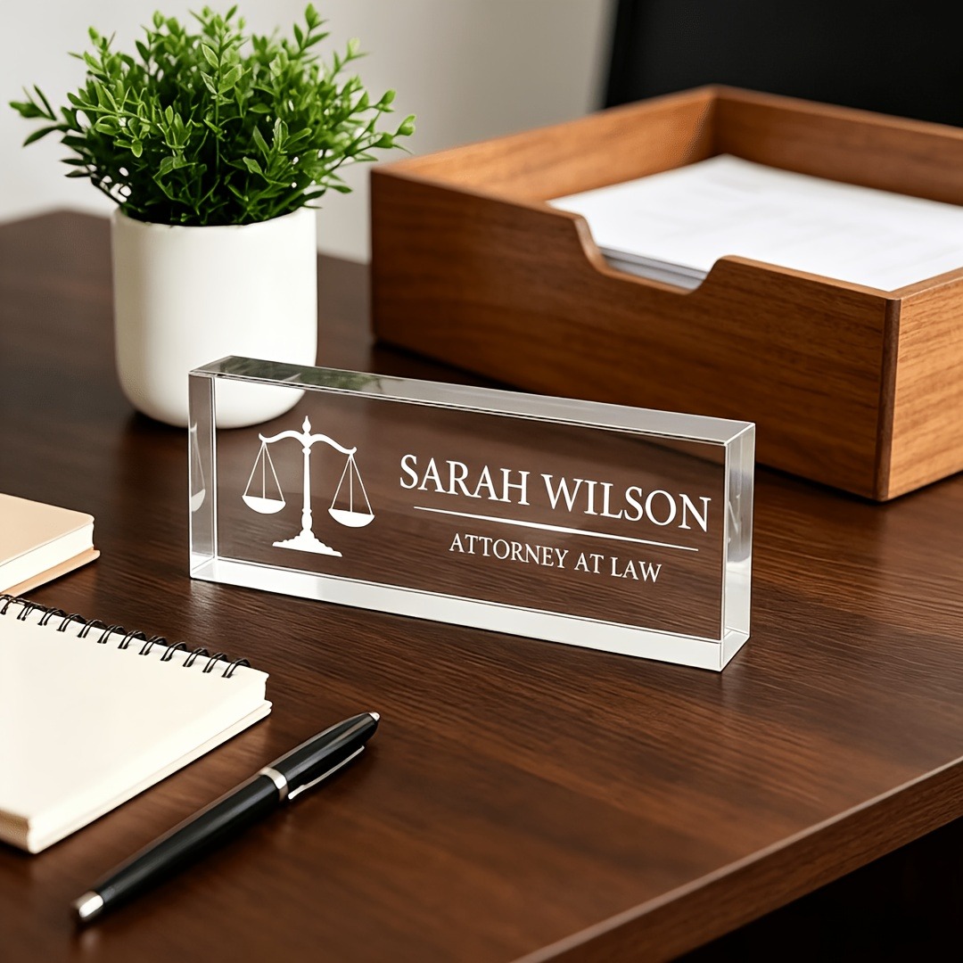 Desk Name Plate - Placa de Nome Personalizada em Acrílico