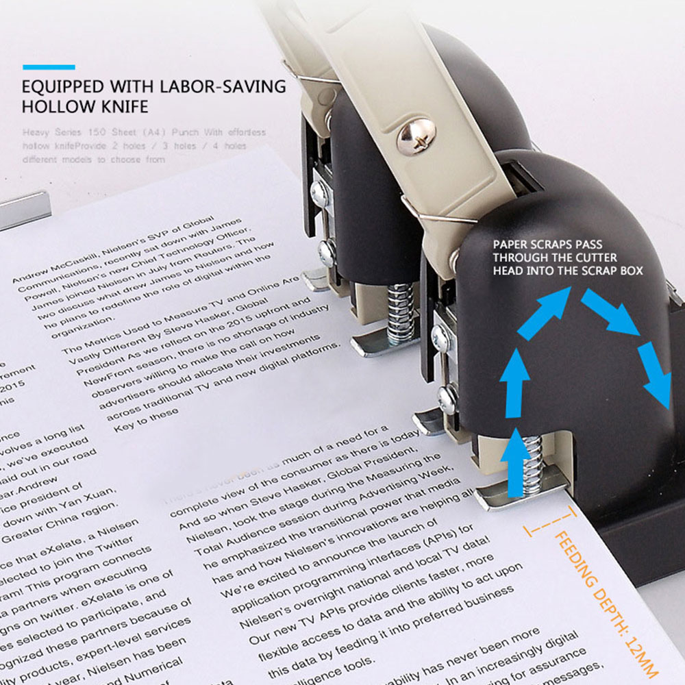 Paper Punch 3 Hole - Perfurador de papel A4 resistente, 2,
