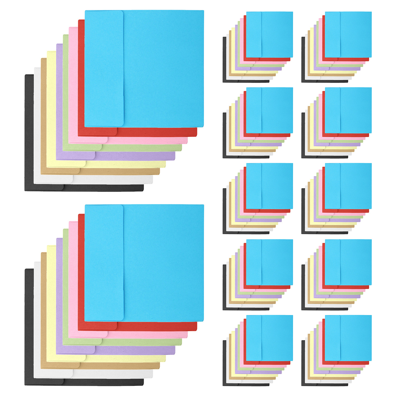 Letter Envelope Kraft - 100 Envelopes Kraft em Branco 10x10cm,