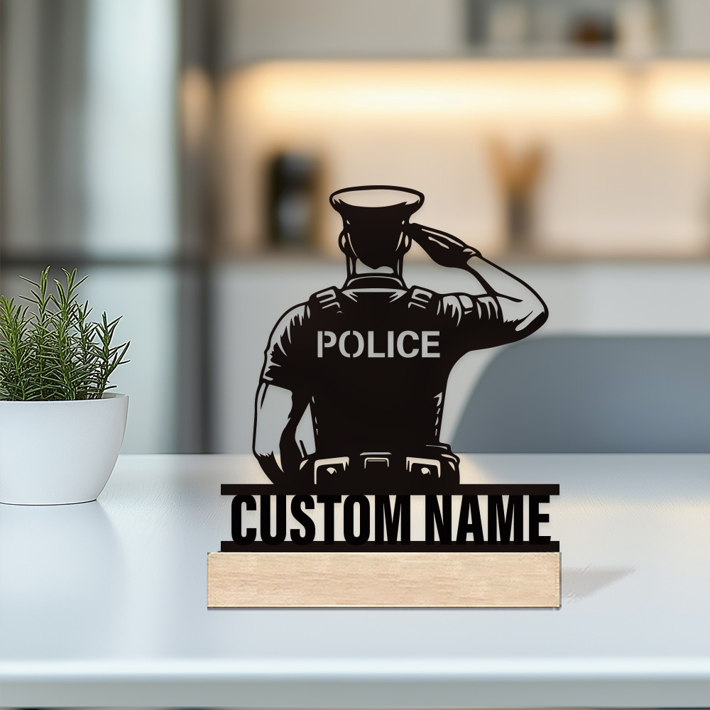 Desk Name Plate - Distintivo de Metal Personalizado para Polícia,