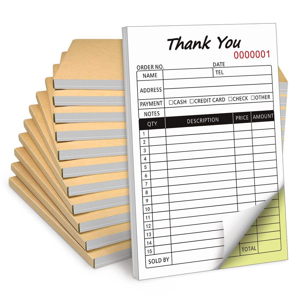 Carbon Copy Book - Livro de Recibos de Agradecimento, Papel
