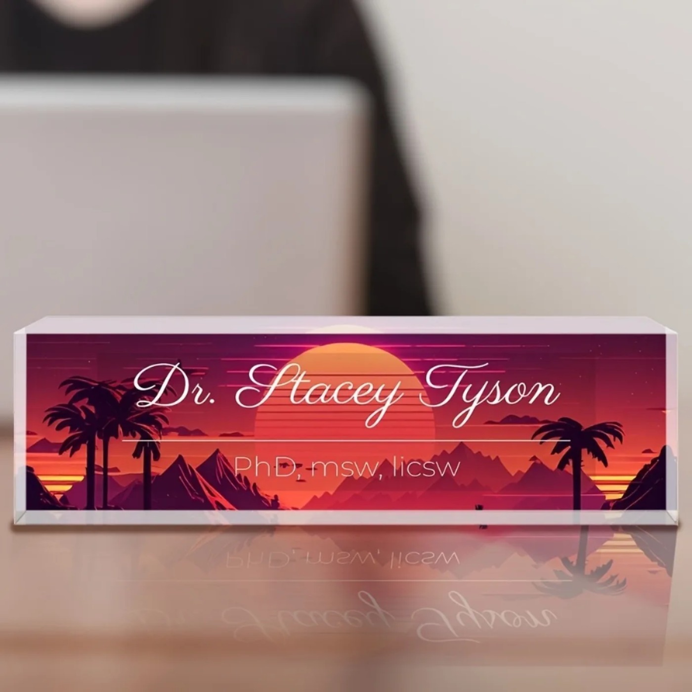 Desk Name Plate - [2D Plano] Placa de Nome Personalizada