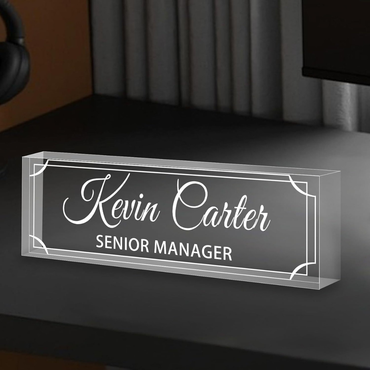 Desk Name Plate - Placa de Nome Personalizada em Acrílico