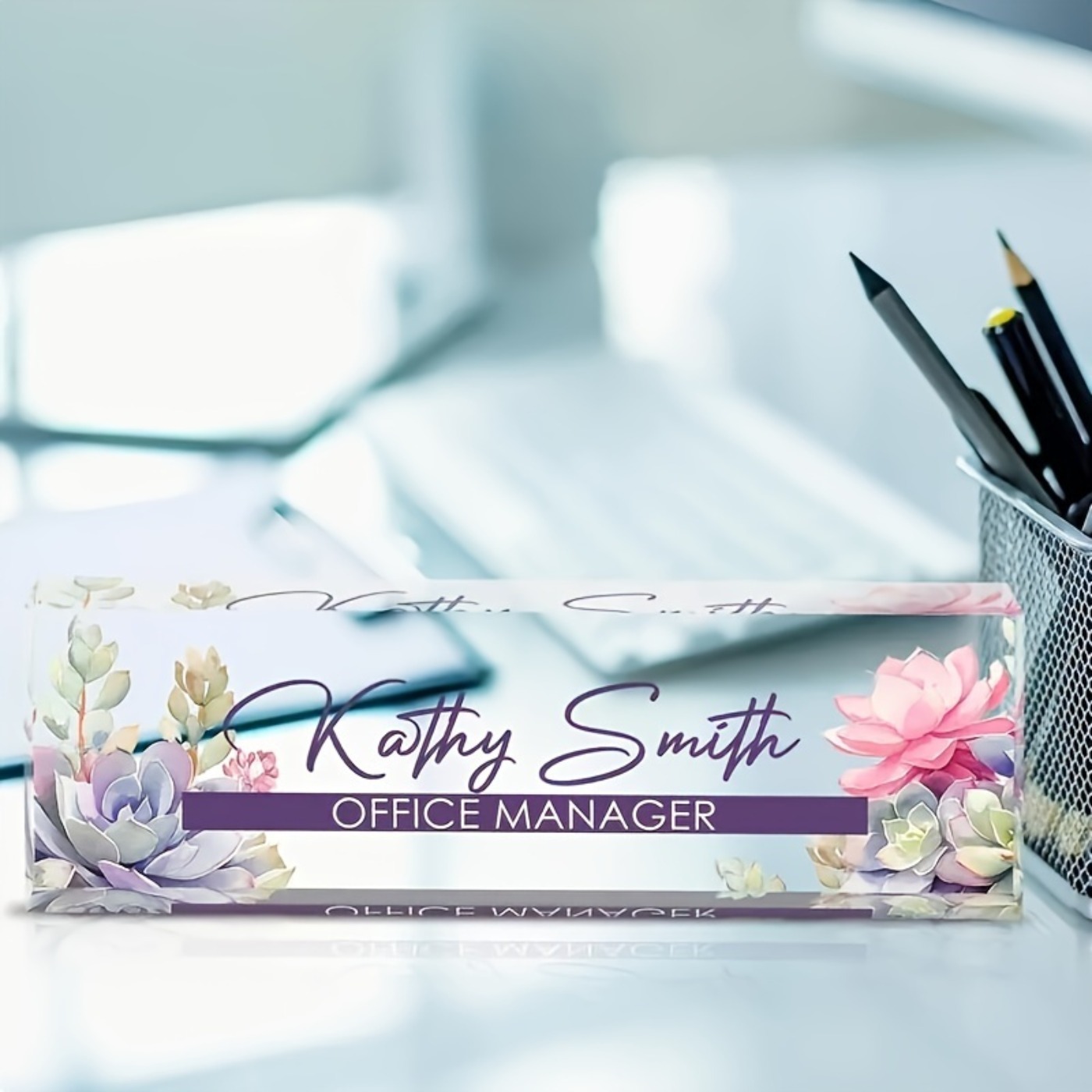 Desk Name Plate - Placa de Nome Personalizada em Acrílico