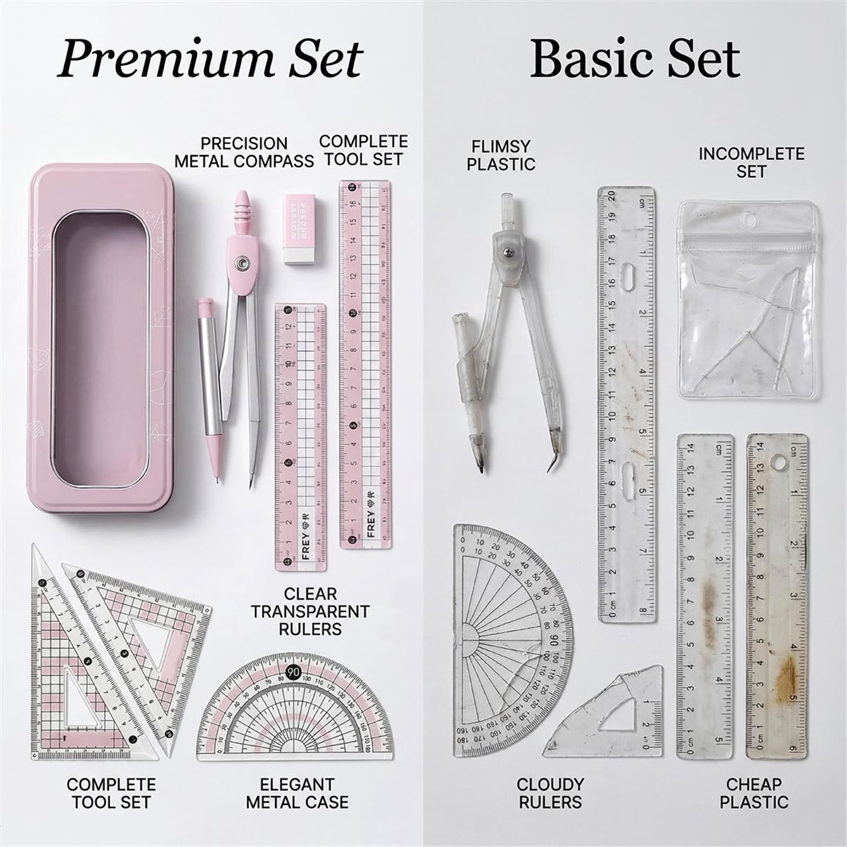 Conjunto de Transferidor e Com - Compass Geometry Set avaliação e preço
