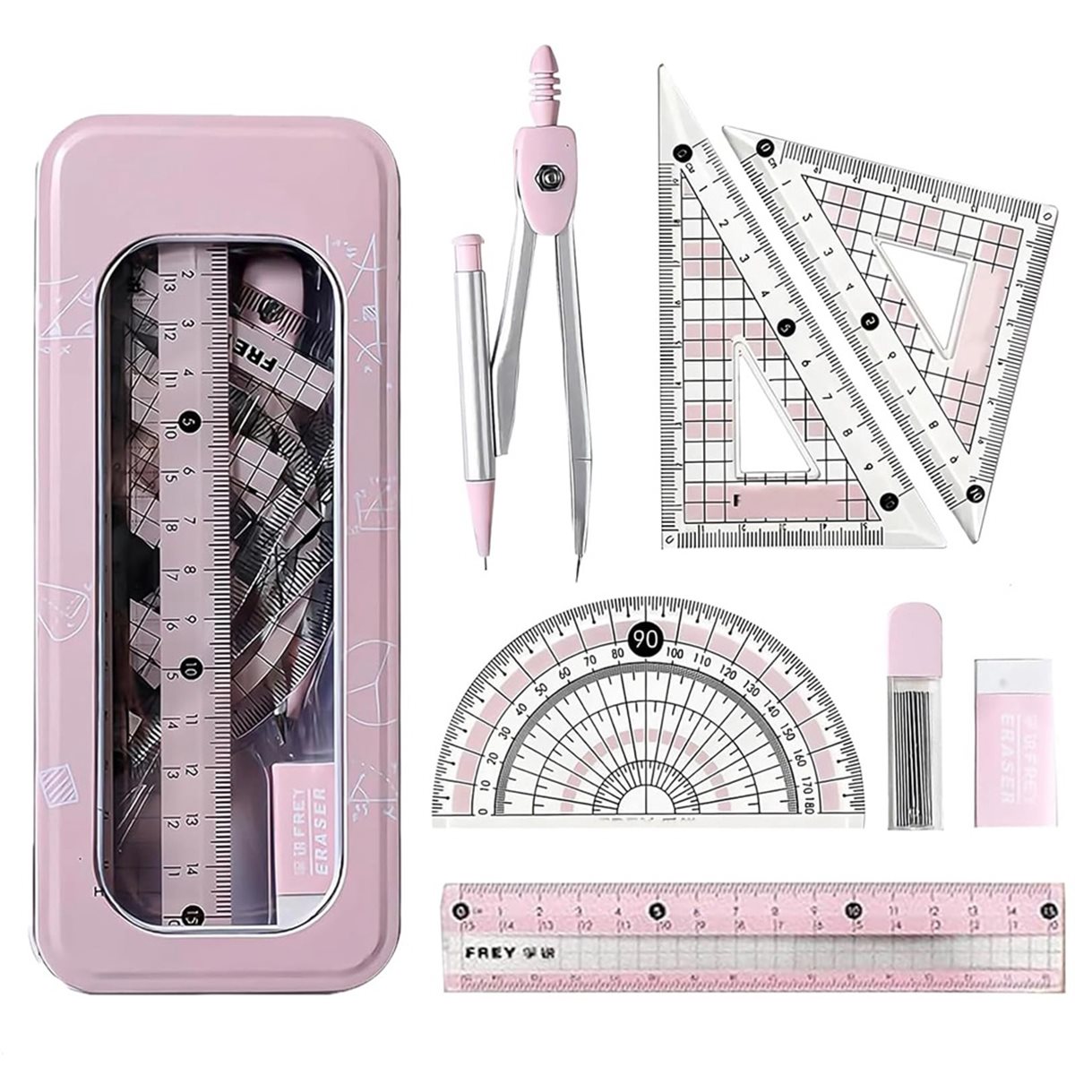 Conjunto de Transferidor e Com - Compass Geometry Set avaliação e preço
