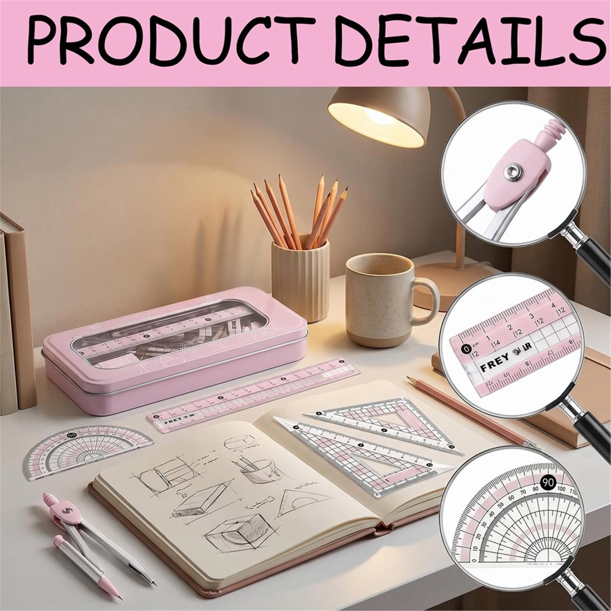 Conjunto de Transferidor e Com - Compass Geometry Set avaliação e preço