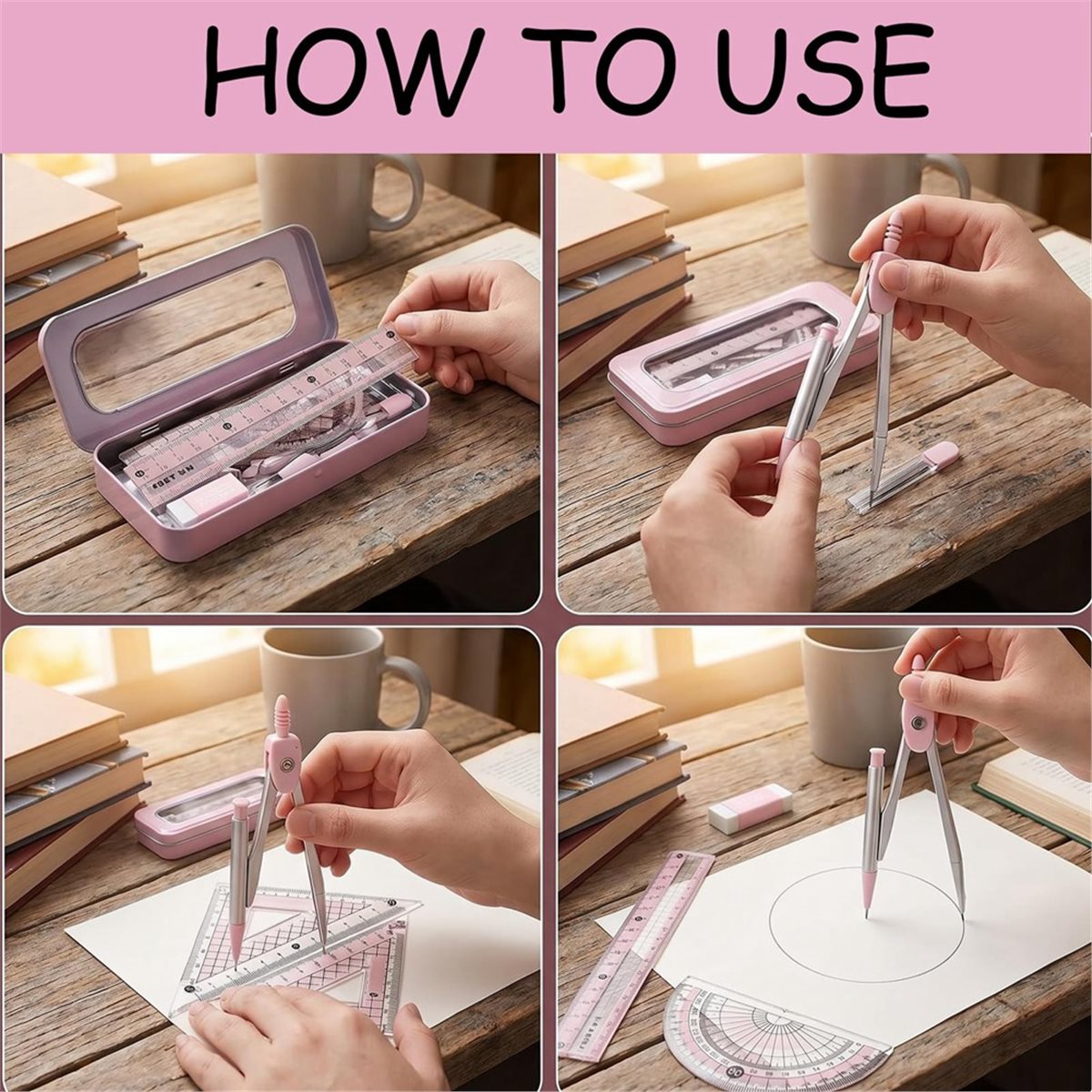 Conjunto de Transferidor e Com - Compass Geometry Set avaliação e preço