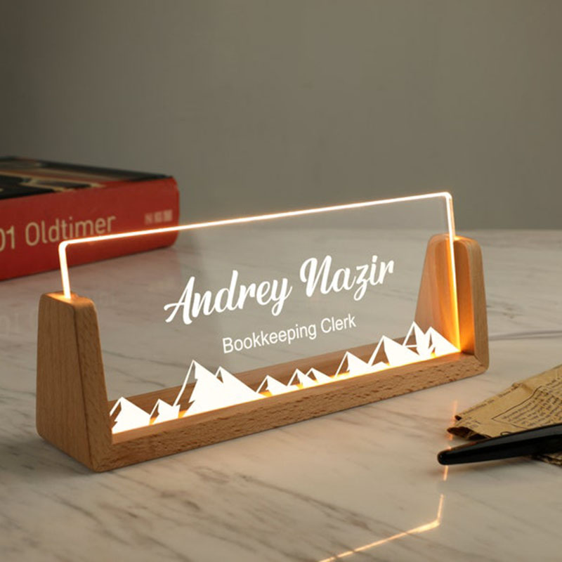 Placa de nome de mesa acrílica - Desk Name Plate avaliação e preço