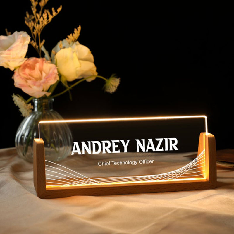 Placa de nome de mesa acrílica - Desk Name Plate avaliação e preço