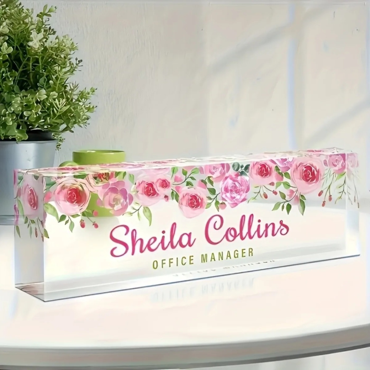 [2D Plano] Placa de Nome de Ac - Desk Name Plate avaliação e preço