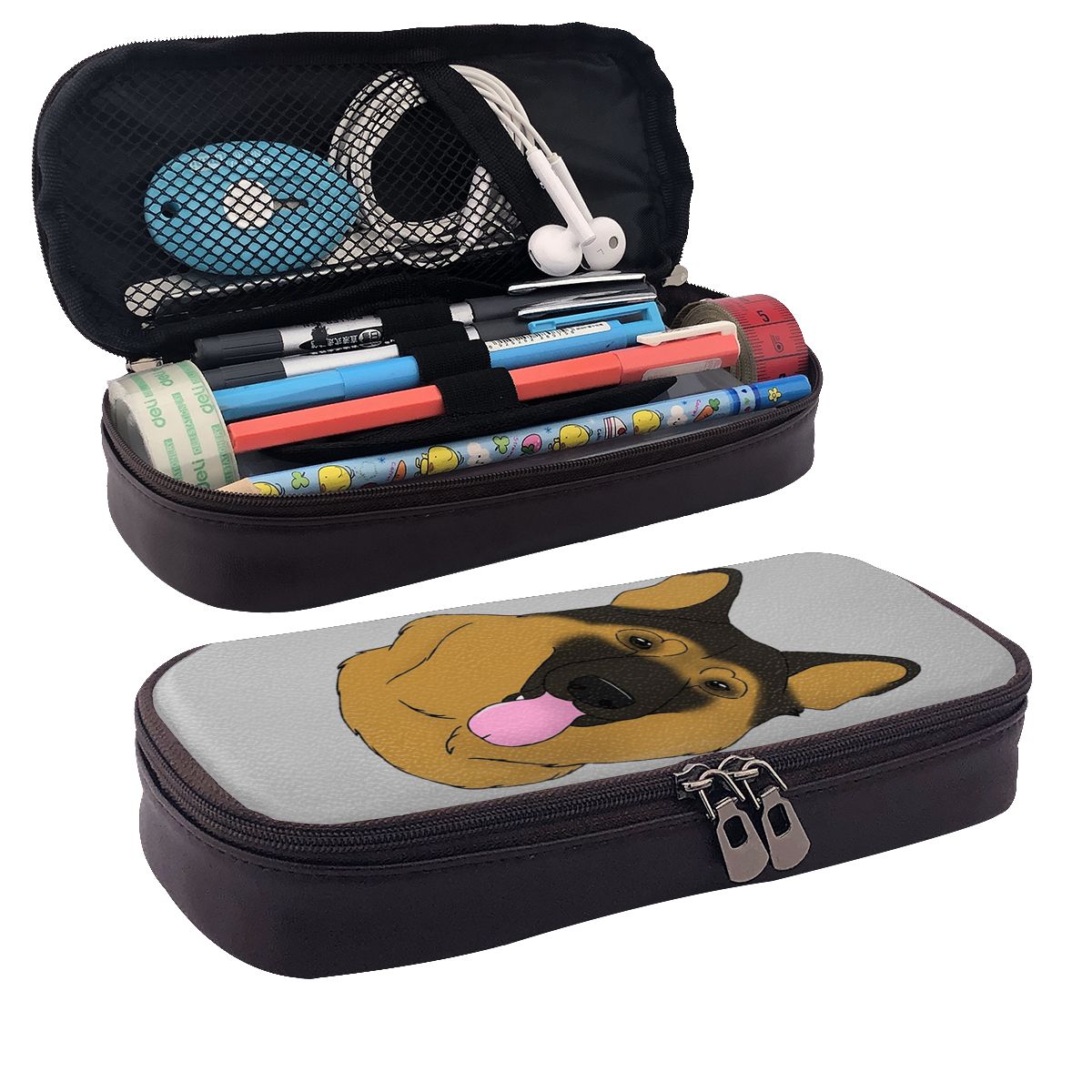 Estojo de couro preto e marrom - Tan Stationery & Office Supply avaliação e preço