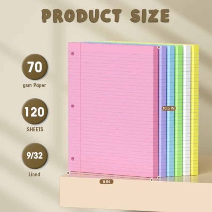 120 Folhas de Papel Colorido 8 - Paper Punch 3 Hole avaliação e preço