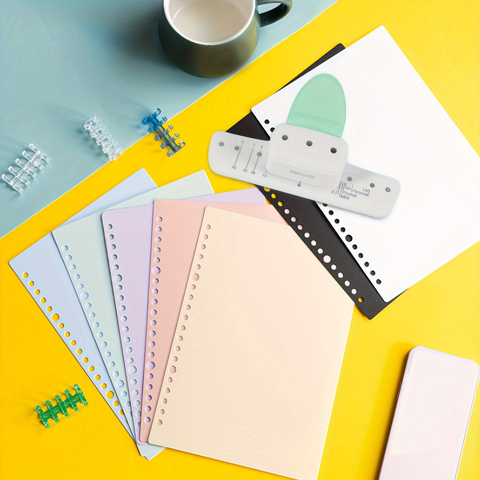Perfurador de papel verde com  - Paper Punch 3 Hole avaliação e preço