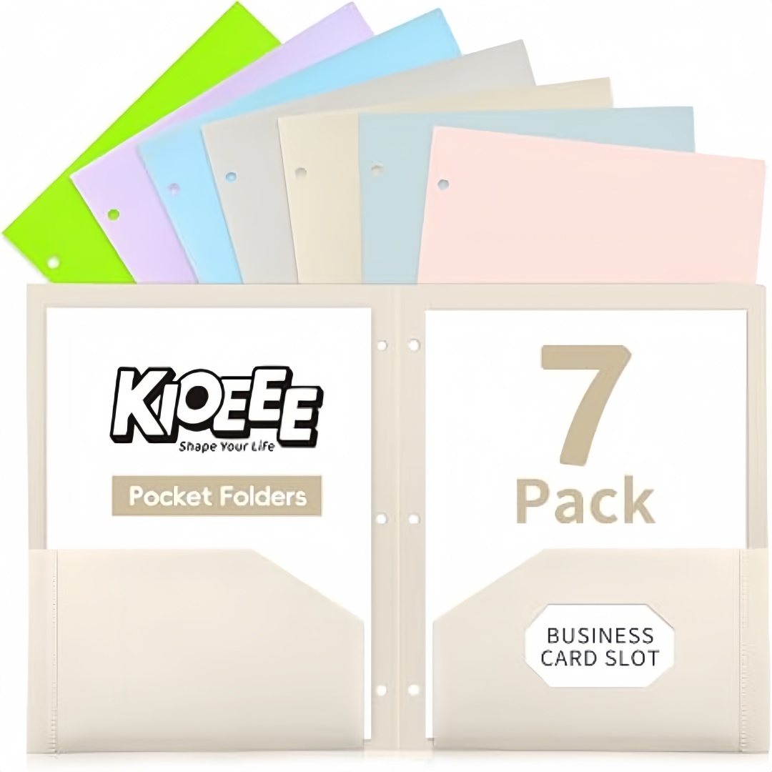 Pacote com 7 Pastas Plásticas  - Paper Punch 3 Hole avaliação e preço
